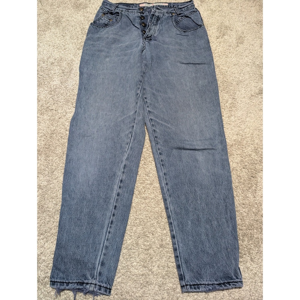 Zena Jeans‎ Denim Womens 29 Blue Mom Jeans High Rise Button Fly Vintage 90s Flaw